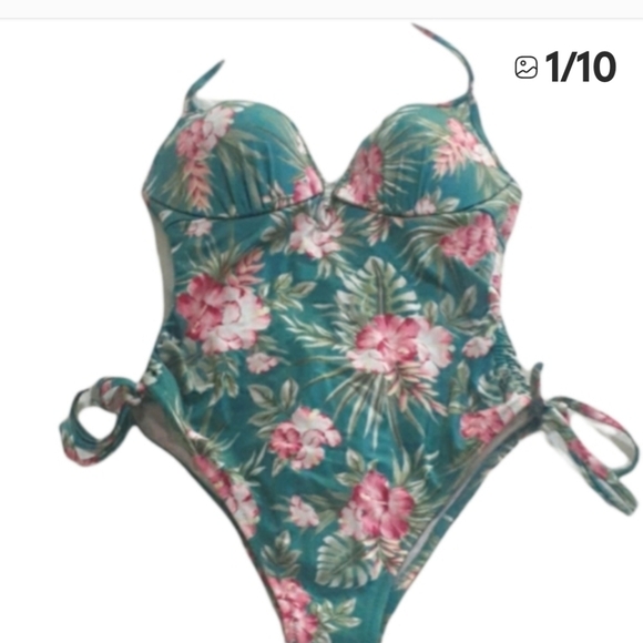 Shade and shore green floral one piece bathing suit size 34C - Picture 11 of 11
